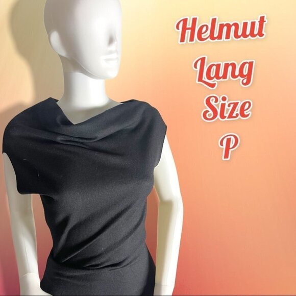 HELMUT Lang Sonar Wool Asymmetrical Black Dress Size P (XS) - Picture 2 of 15